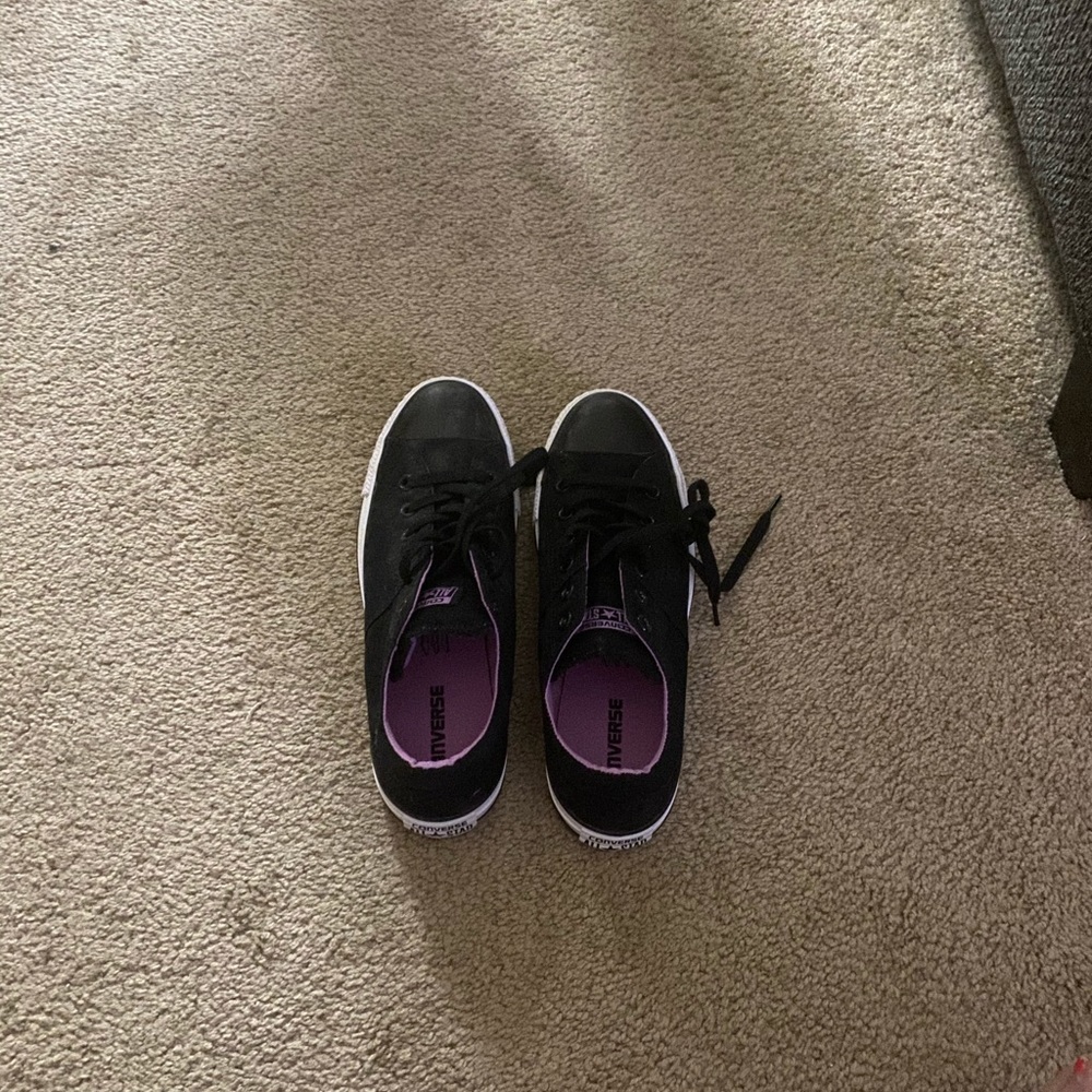 Black and Purple Converse- Never Worn!